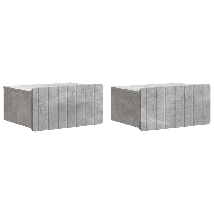 Væghængt Natbord med skuffe 2 pcs Betongrå 49 x 34,5 x 24 cm