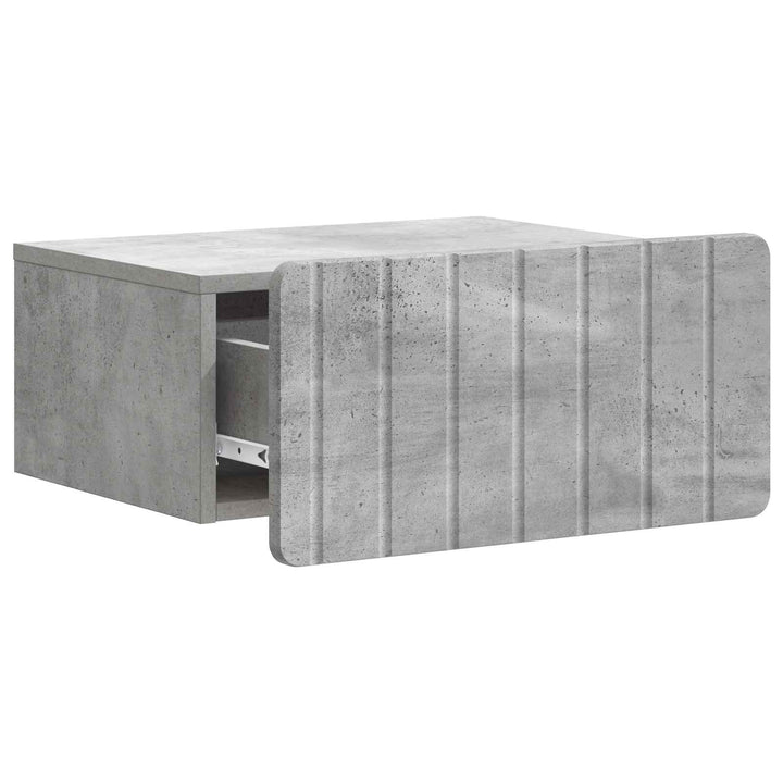 Væghængt Natbord med skuffe 2 pcs Betongrå 49 x 34,5 x 24 cm