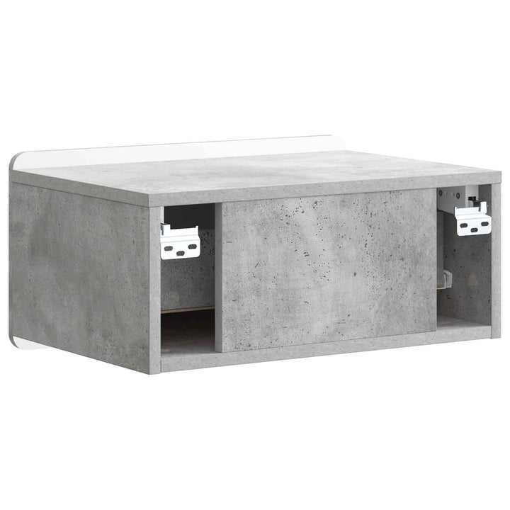 Væghængt Natbord med skuffe 2 pcs Betongrå 49 x 34,5 x 24 cm