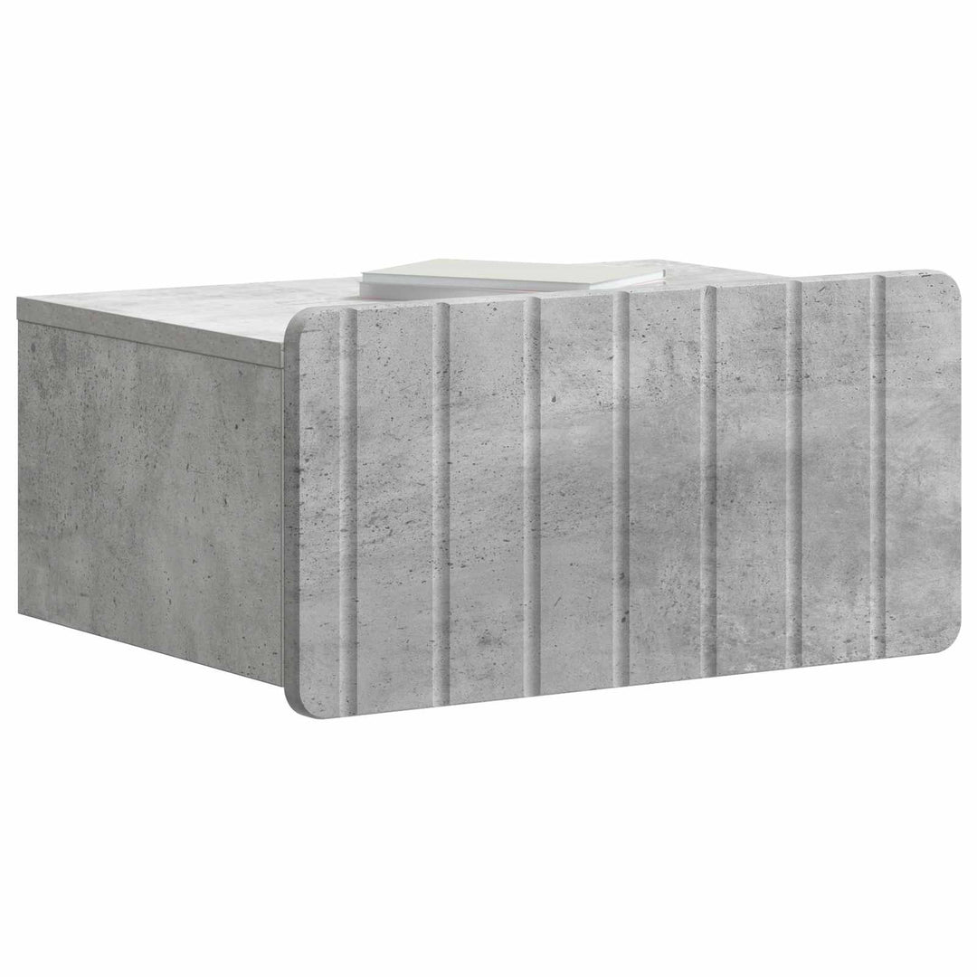 Væghængt Natbord med skuffe 2 pcs Betongrå 49 x 34,5 x 24 cm