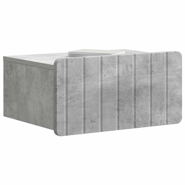 Væghængt Natbord med skuffe 2 pcs Betongrå 49 x 34,5 x 24 cm