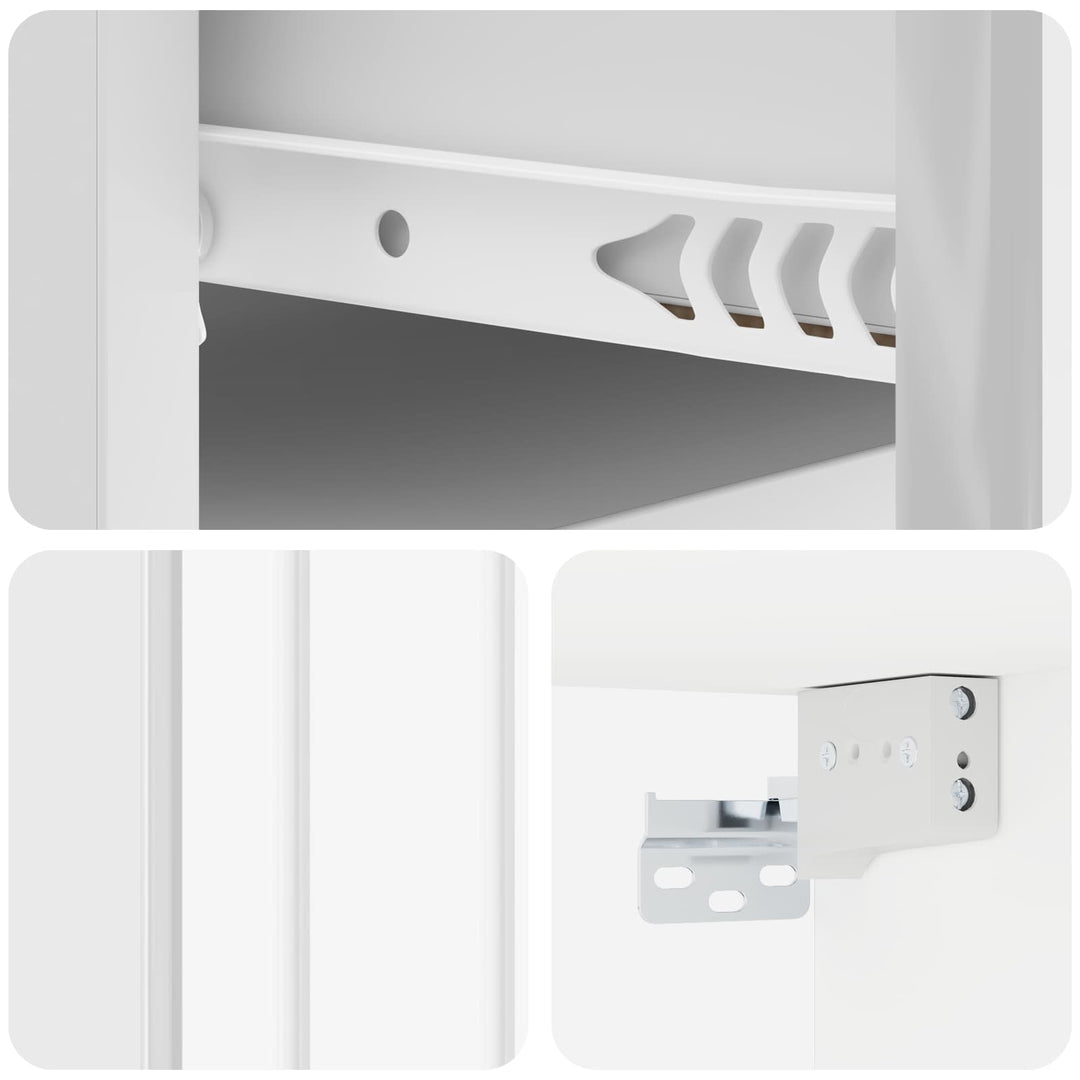 Væghængt Natbord 2 pcs Hvid højglans 49 x 34,5 x 24 cm