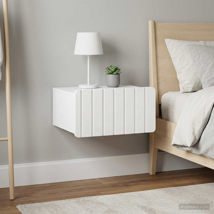 Væghængt Natbord 2 pcs Hvid højglans 49 x 34,5 x 24 cm