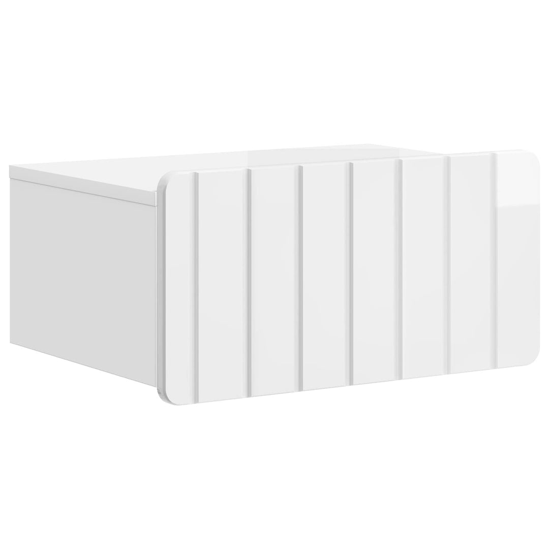 Væghængt Natbord 2 pcs Hvid højglans 49 x 34,5 x 24 cm