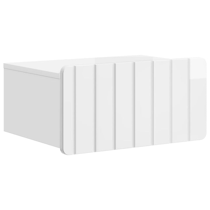 Væghængt Natbord 2 pcs Hvid højglans 49 x 34,5 x 24 cm