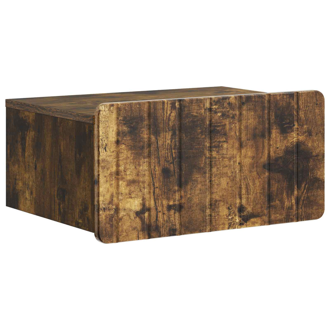 Væghængt Natbord med skuffe 2 pcs Røget eg 49 x 34,5 x 24 cm