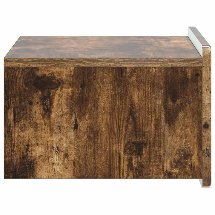 Væghængt Natbord med skuffe 2 pcs Røget eg 49 x 34,5 x 24 cm