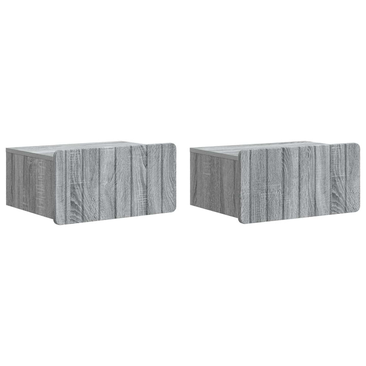 Væghængt Natbord 2 pcs Grå sonoma-eg 49 x 34,5 x 24 cm