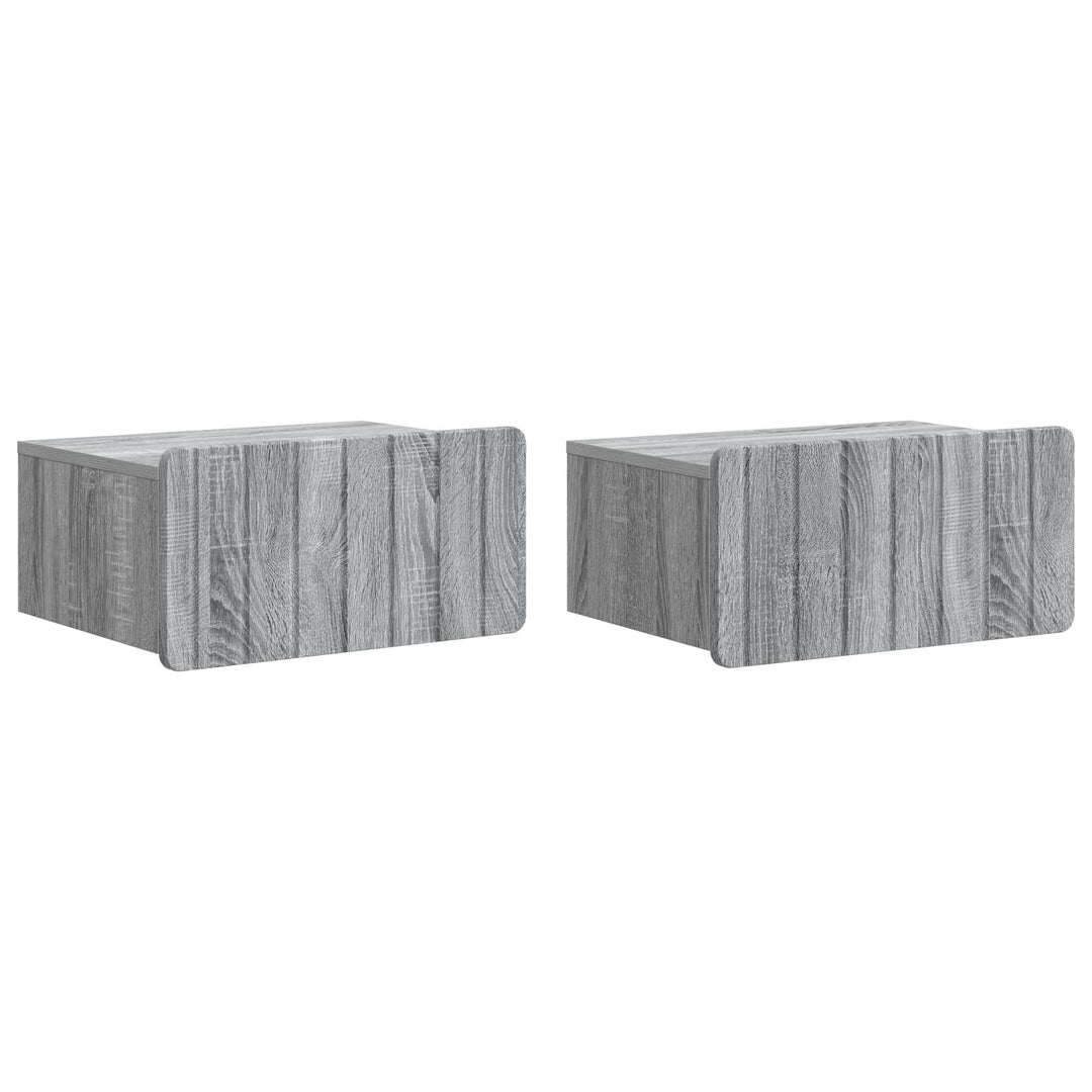 Væghængt Natbord 2 pcs Grå sonoma-eg 49 x 34,5 x 24 cm
