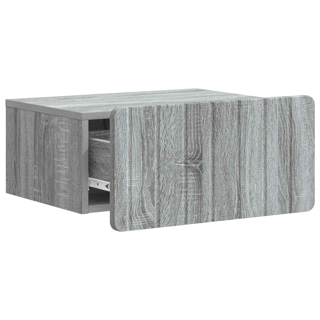 Væghængt Natbord 2 pcs Grå sonoma-eg 49 x 34,5 x 24 cm