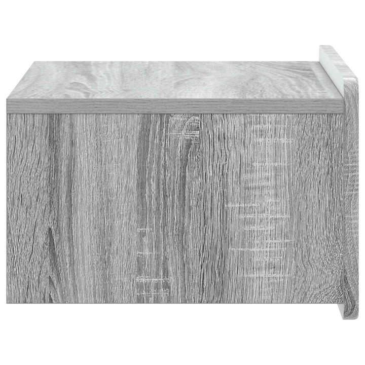Væghængt Natbord 2 pcs Grå sonoma-eg 49 x 34,5 x 24 cm