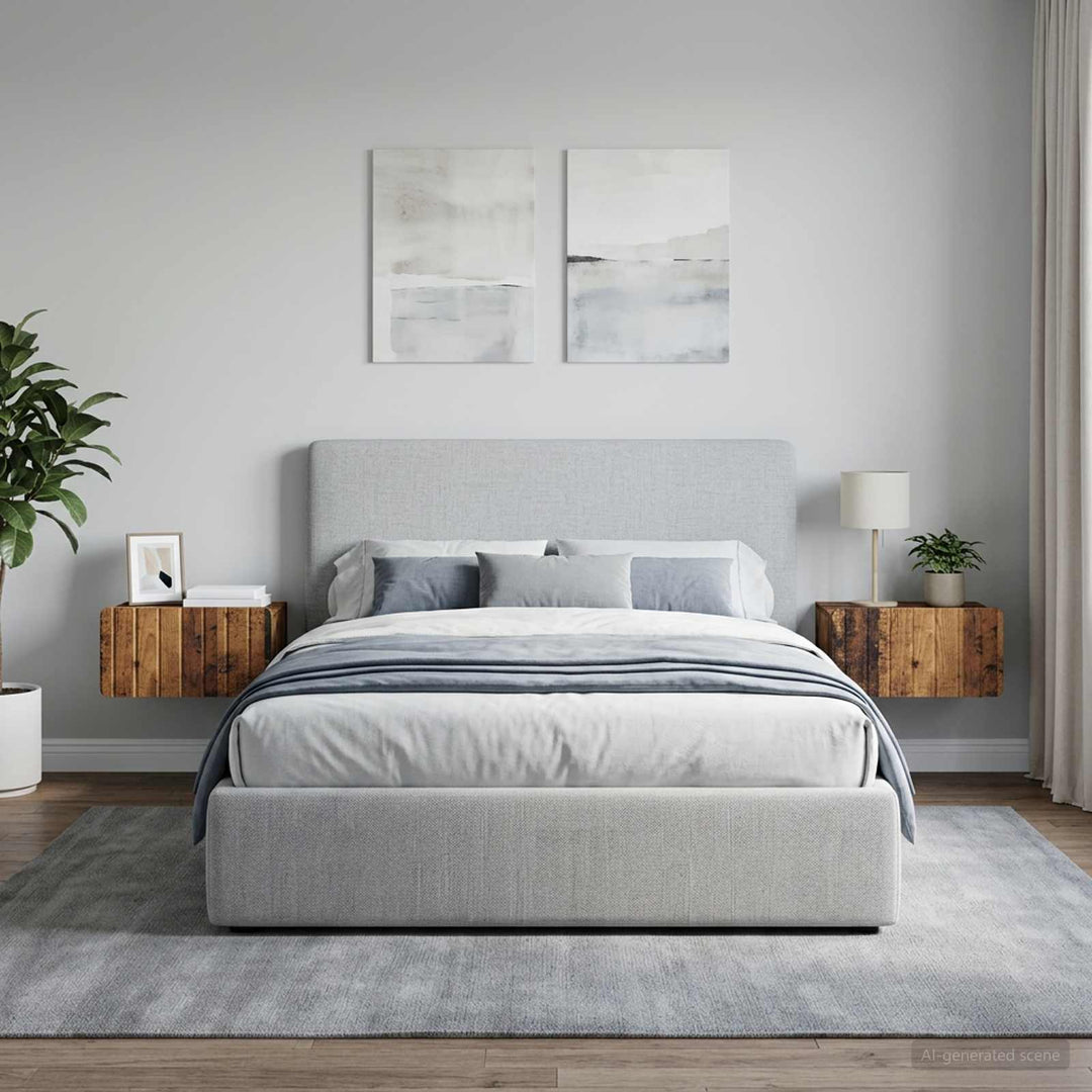 Væghængt Natbord med skuffe 2 pcs Gammelt træ 49 x 34,5 x 24 cm
