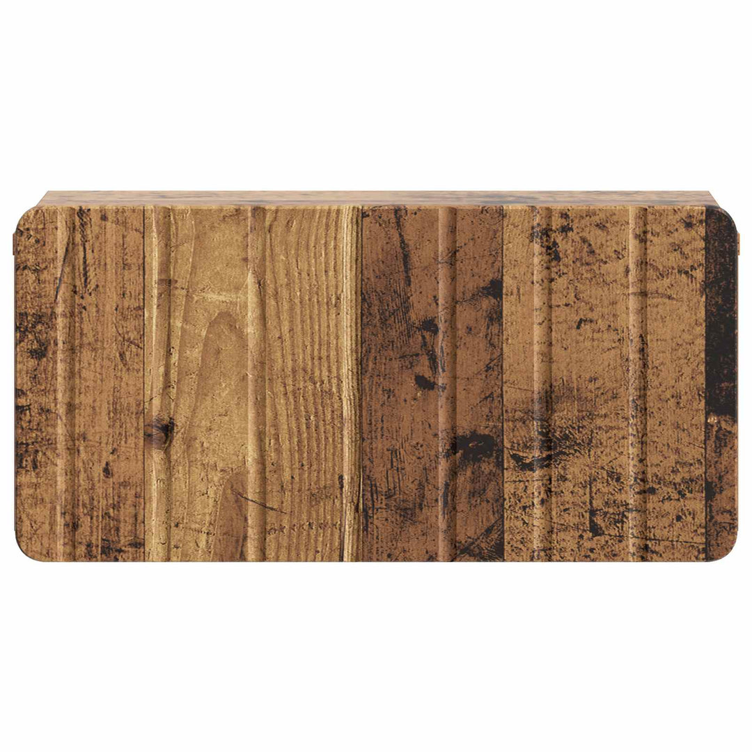 Væghængt Natbord med skuffe 2 pcs Gammelt træ 49 x 34,5 x 24 cm
