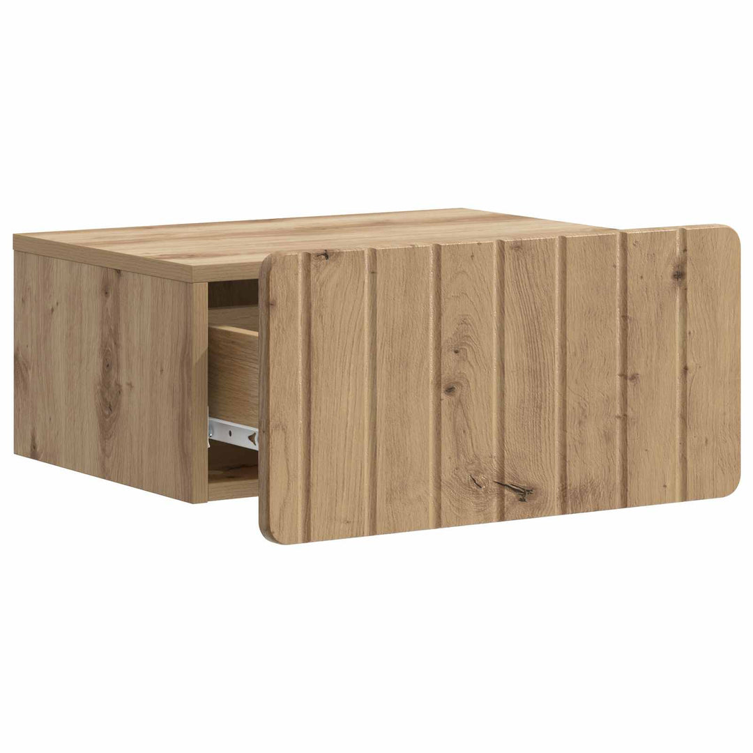 Væghængt Natbord med skuffe 2 pcs Artisan-eg 49 x 34,5 x 24 cm