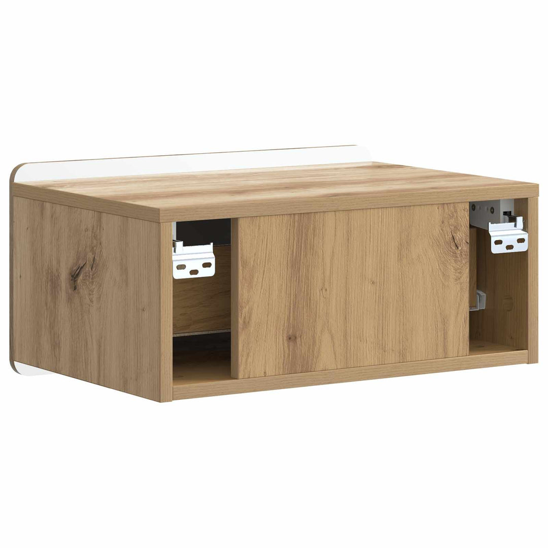 Væghængt Natbord med skuffe 2 pcs Artisan-eg 49 x 34,5 x 24 cm