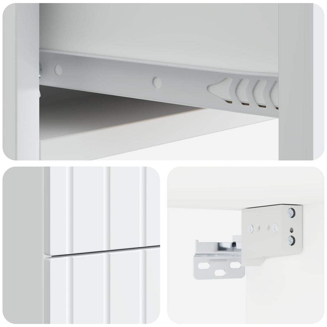 Væghængt Natbord 2 pcs Hvid 33 x 34,5 x 43 cm Konstrueret træ