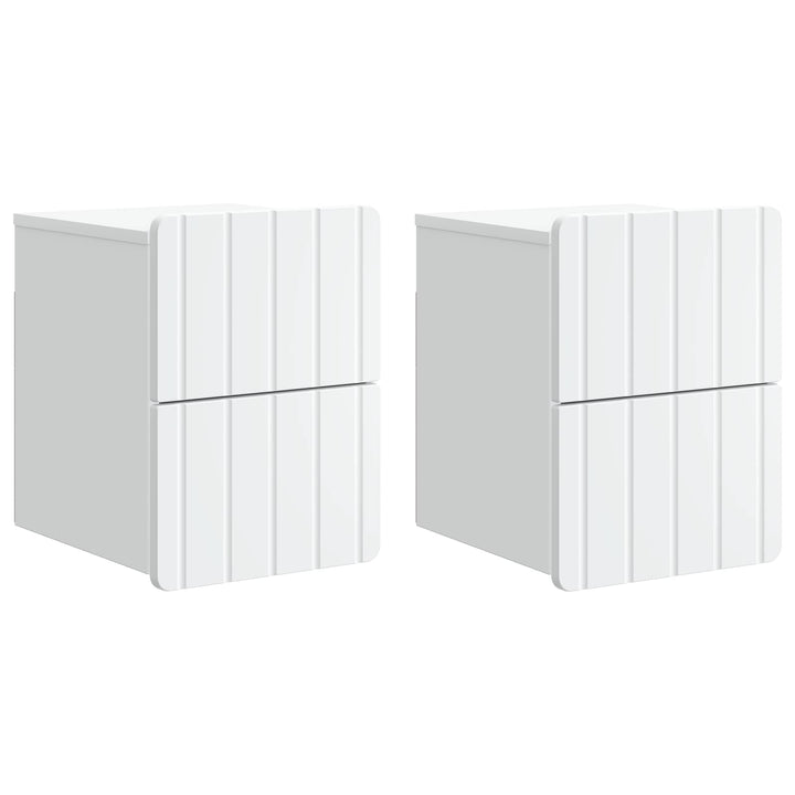 Væghængt Natbord 2 pcs Hvid 33 x 34,5 x 43 cm Konstrueret træ