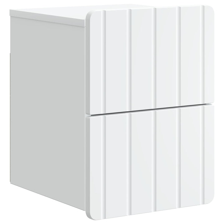 Væghængt Natbord 2 pcs Hvid 33 x 34,5 x 43 cm Konstrueret træ