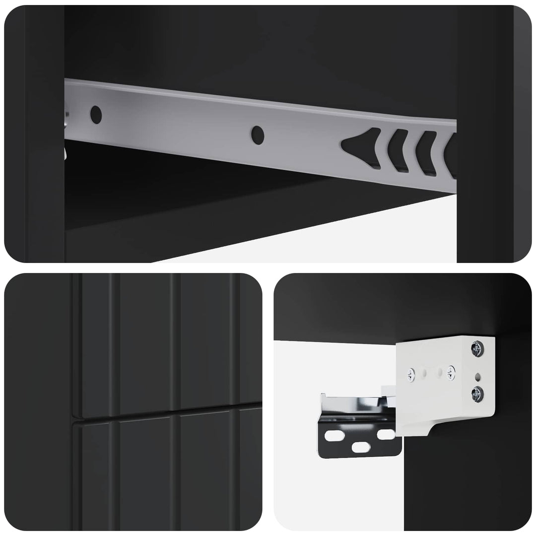 Væghængt Natbord 2 pcs Sort 33 x 34,5 x 43 cm Konstrueret træ