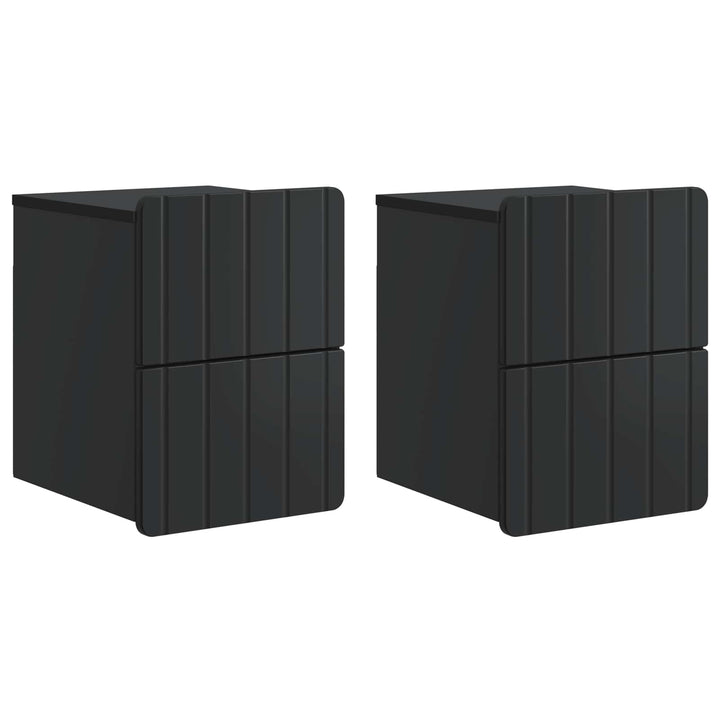 Væghængt Natbord 2 pcs Sort 33 x 34,5 x 43 cm Konstrueret træ