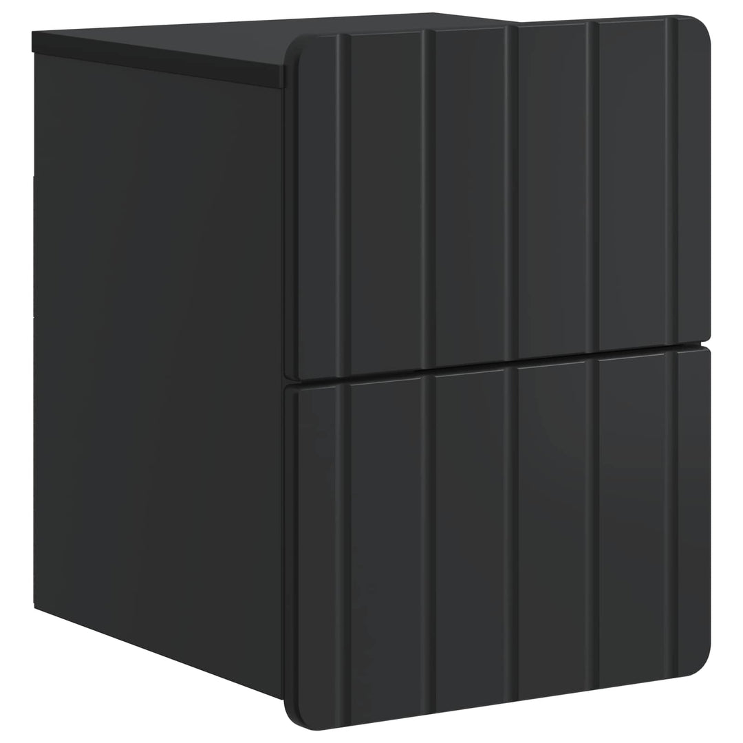 Væghængt Natbord 2 pcs Sort 33 x 34,5 x 43 cm Konstrueret træ