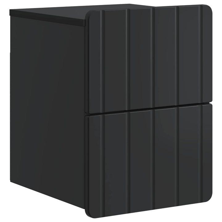 Væghængt Natbord 2 pcs Sort 33 x 34,5 x 43 cm Konstrueret træ