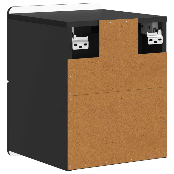 Væghængt Natbord 2 pcs Sort 33 x 34,5 x 43 cm Konstrueret træ