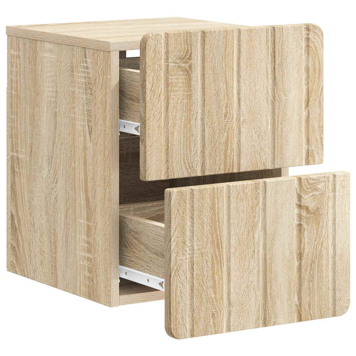 Væghængt Natbord Sonoma-eg 33 x 34,5 x 43 cm Konstrueret træ