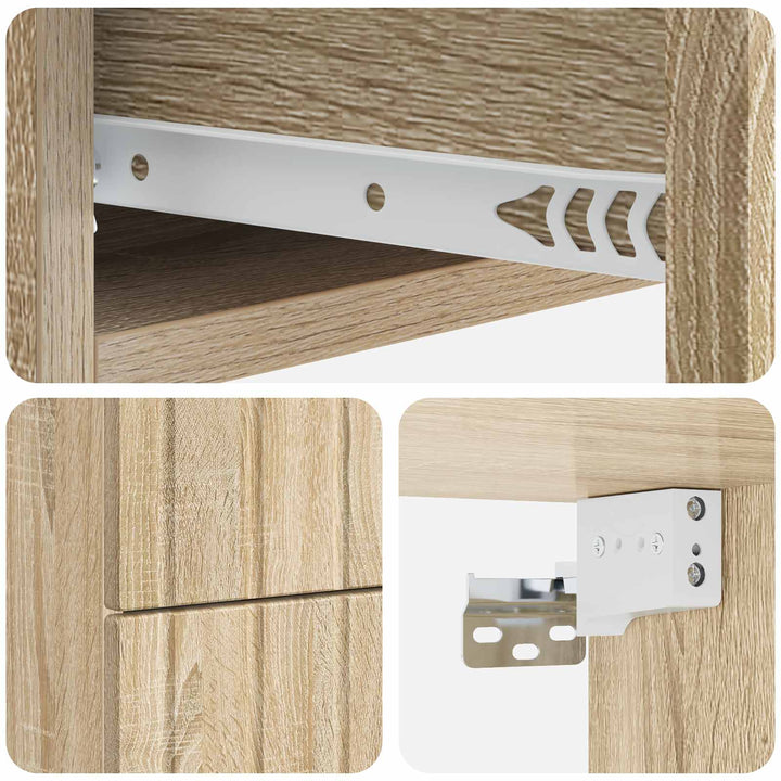 Væghængt Natbord med skuffe 2 pcs Sonoma-eg 33 x 34,5 x 43 cm