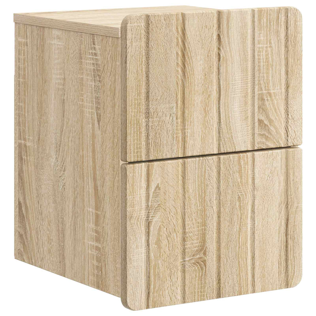 Væghængt Natbord med skuffe 2 pcs Sonoma-eg 33 x 34,5 x 43 cm