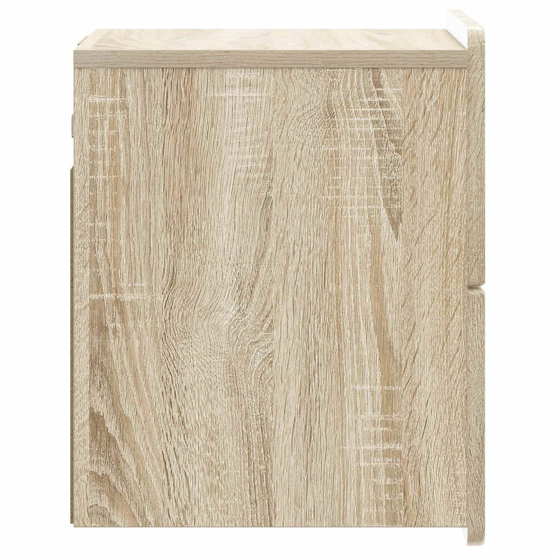 Væghængt Natbord med skuffe 2 pcs Sonoma-eg 33 x 34,5 x 43 cm