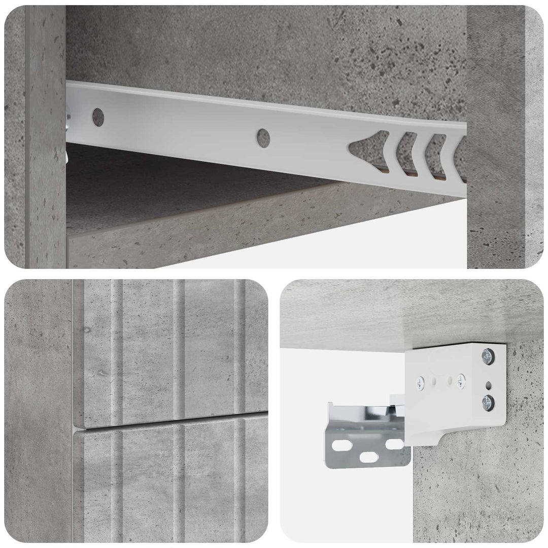 Væghængt Natbord med skuffe 2 pcs Betongrå 33 x 34,5 x 43 cm