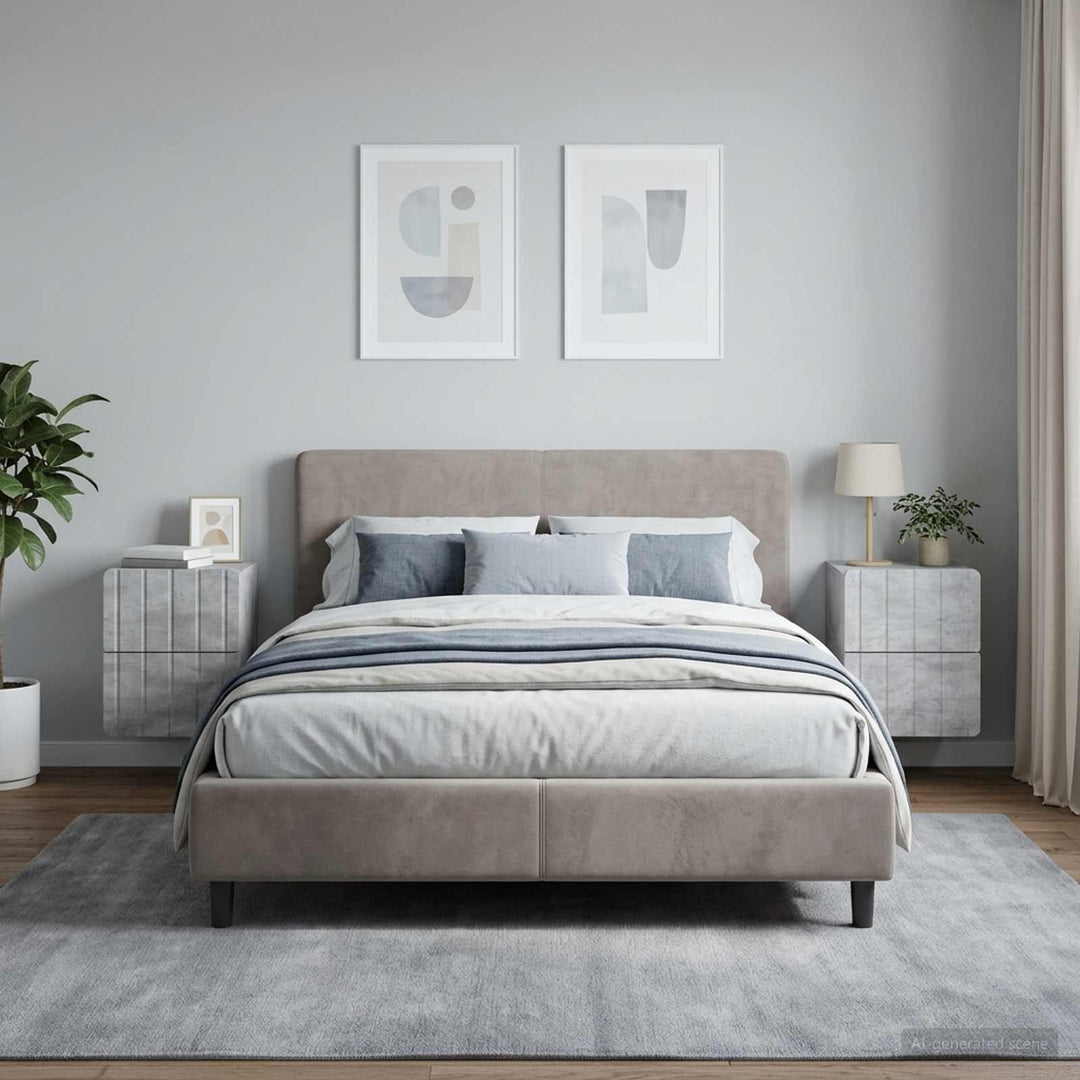 Væghængt Natbord med skuffe 2 pcs Betongrå 33 x 34,5 x 43 cm