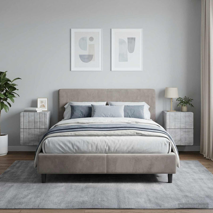 Væghængt Natbord med skuffe 2 pcs Betongrå 33 x 34,5 x 43 cm