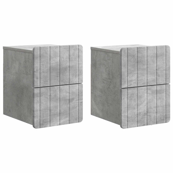 Væghængt Natbord med skuffe 2 pcs Betongrå 33 x 34,5 x 43 cm