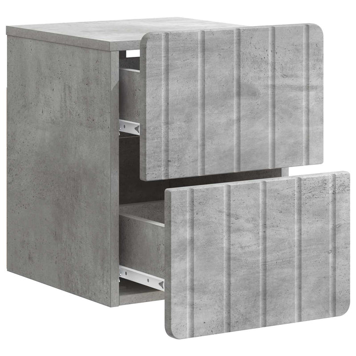 Væghængt Natbord med skuffe 2 pcs Betongrå 33 x 34,5 x 43 cm