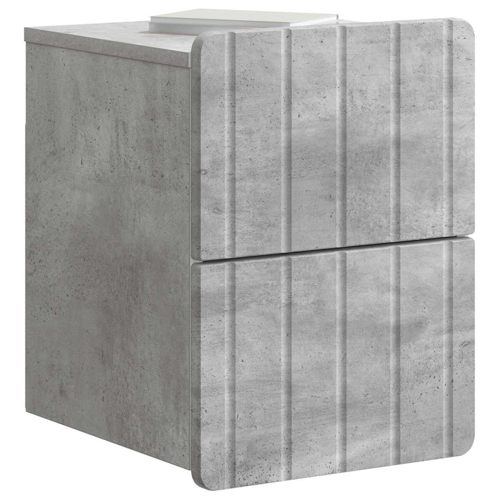 Væghængt Natbord med skuffe 2 pcs Betongrå 33 x 34,5 x 43 cm