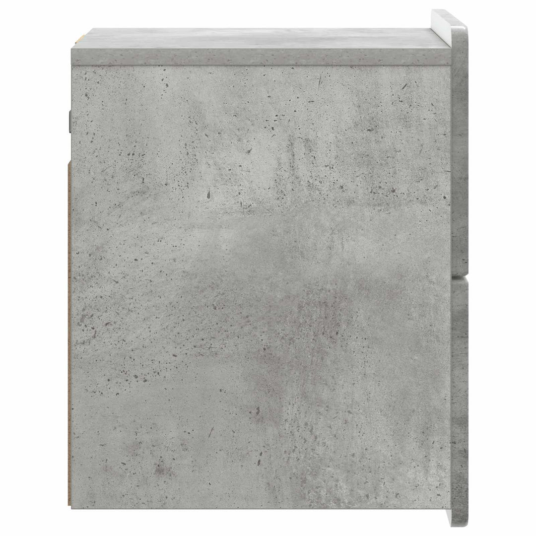 Væghængt Natbord med skuffe 2 pcs Betongrå 33 x 34,5 x 43 cm
