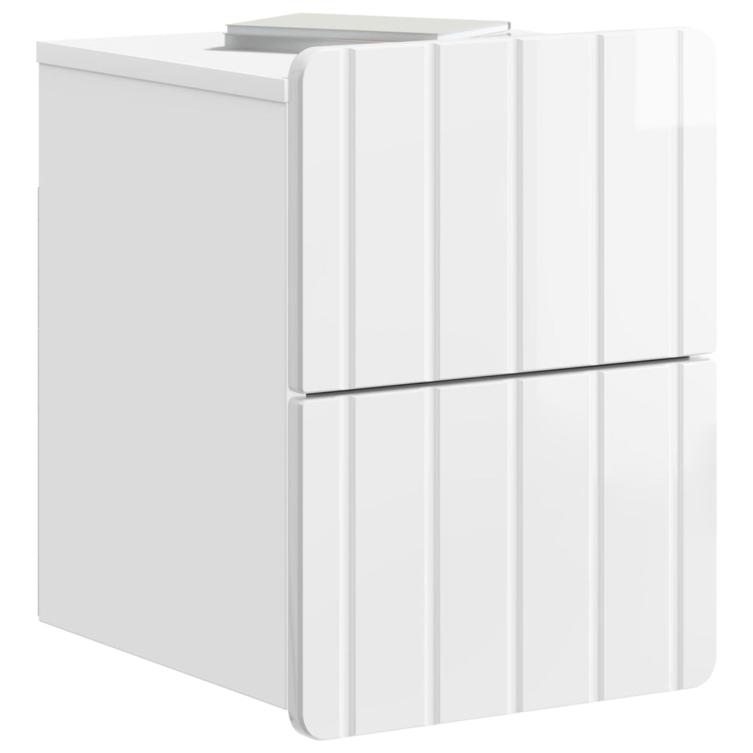 Væghængt Natbord 2 pcs Hvid højglans 33 x 34,5 x 43 cm