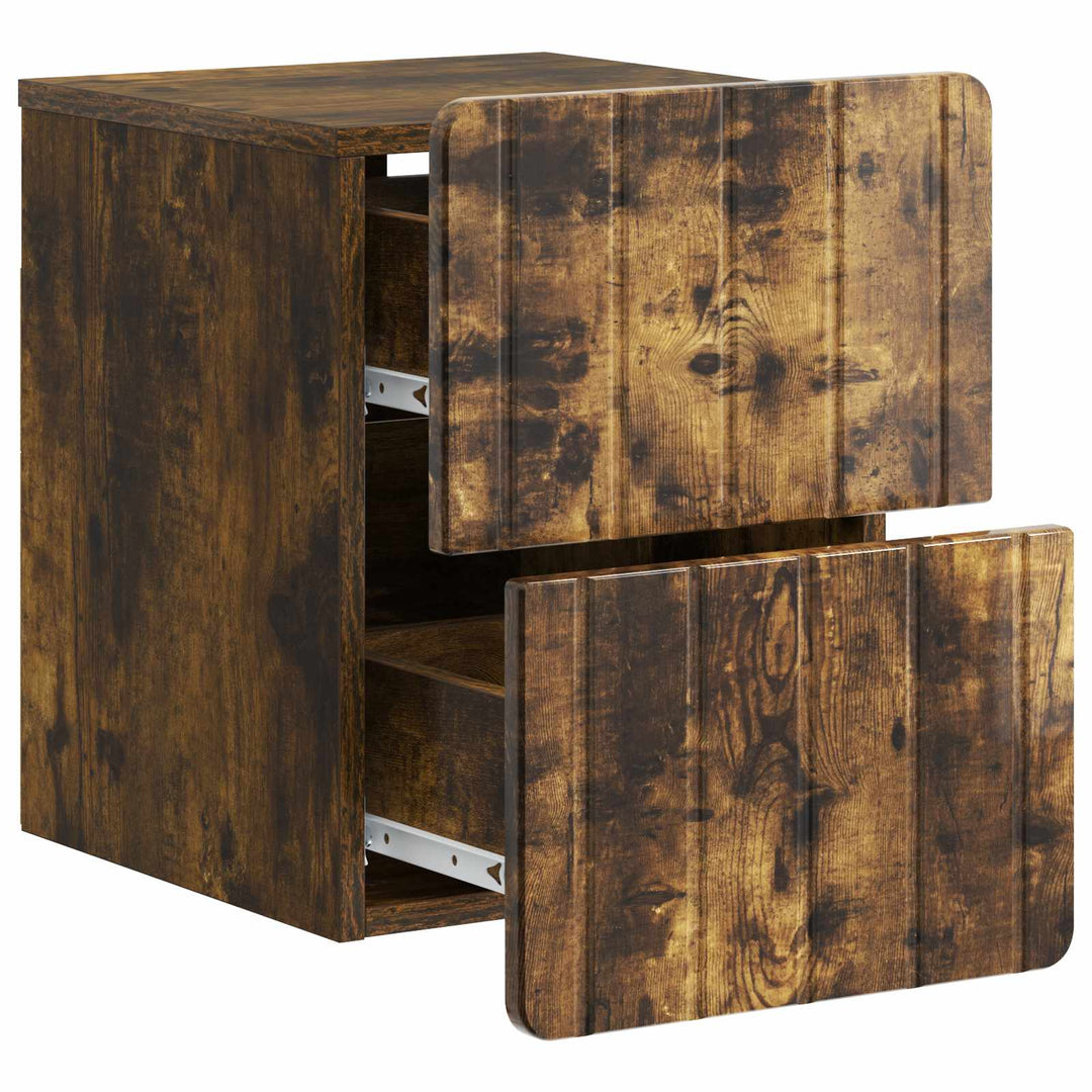 Væghængt Natbord Røget eg 33 x 34,5 x 43 cm Konstrueret træ