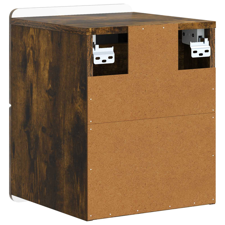 Væghængt Natbord Røget eg 33 x 34,5 x 43 cm Konstrueret træ