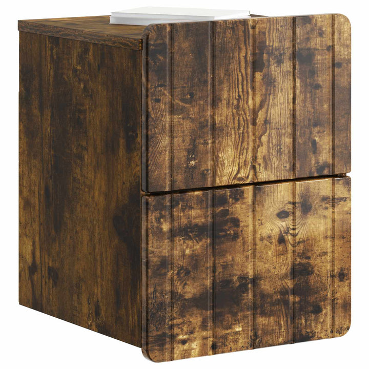 Væghængt Natbord Røget eg 33 x 34,5 x 43 cm Konstrueret træ