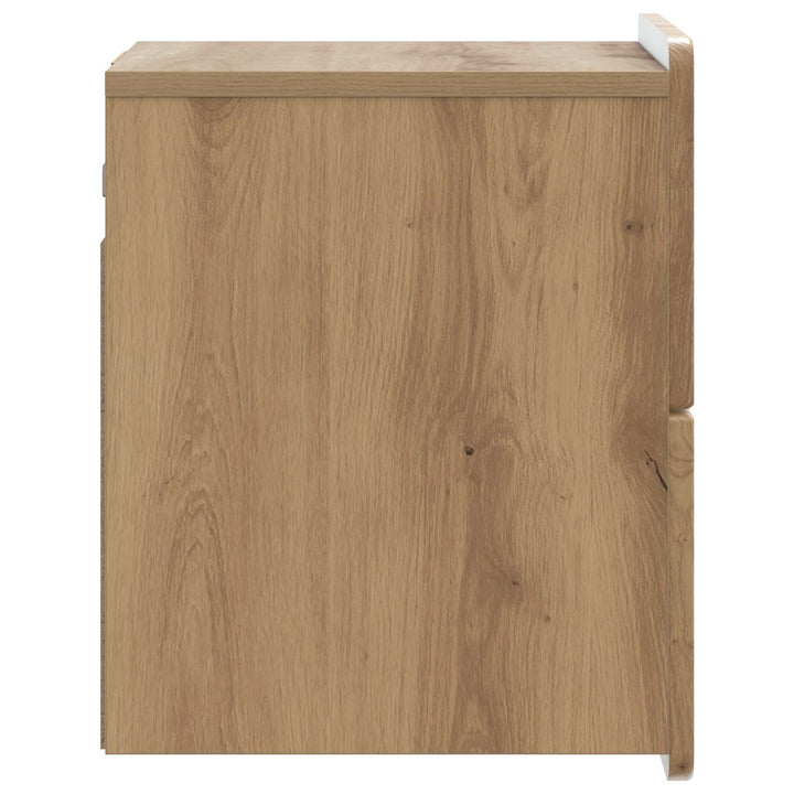 Væghængt Natbord med skuffe 2 pcs Artisan-eg 33 x 34,5 x 43 cm