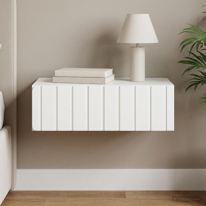 Væghængt Sideskab Hvid 59 x 34,5 x 17 cm Konstrueret træ