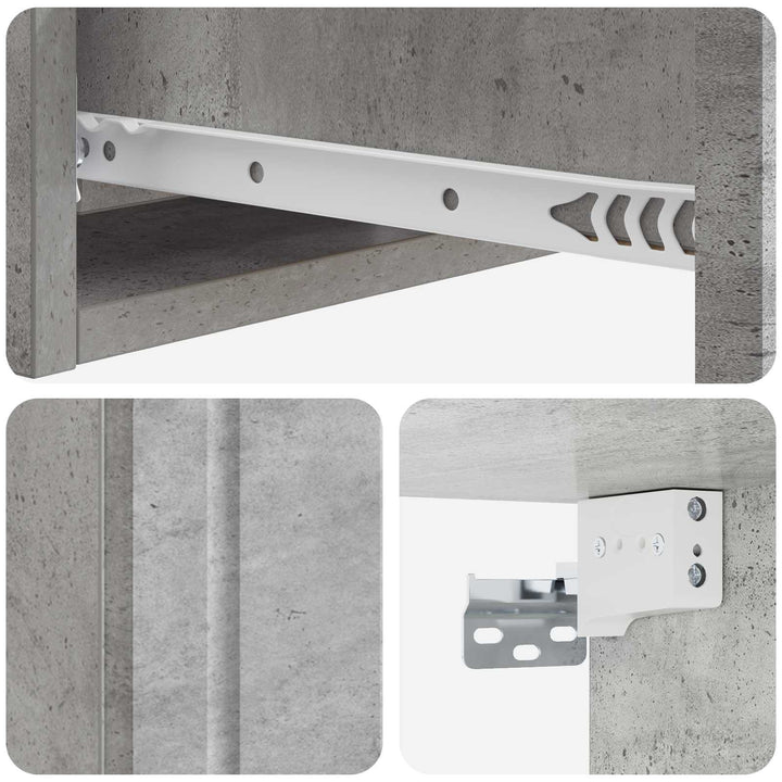 Væghængt Sideskab Betongrå 59 x 34,5 x 17 cm Konstrueret træ