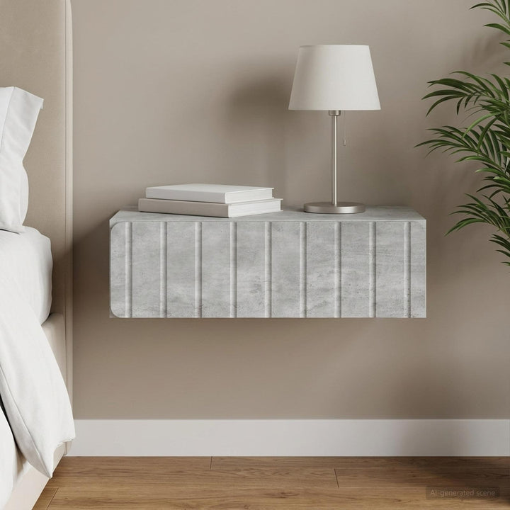 Væghængt Sideskab Betongrå 59 x 34,5 x 17 cm Konstrueret træ