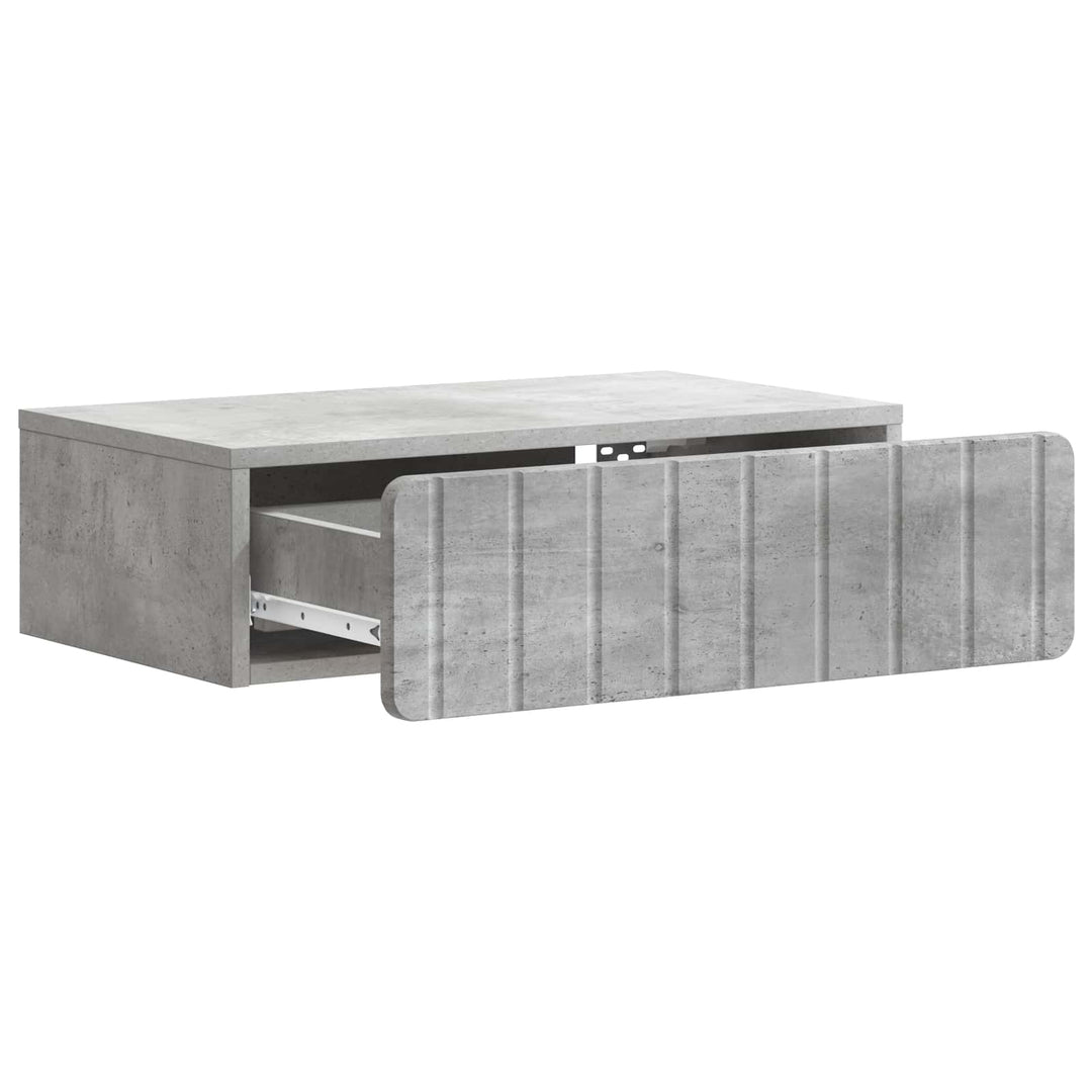 Væghængt Sideskab Betongrå 59 x 34,5 x 17 cm Konstrueret træ