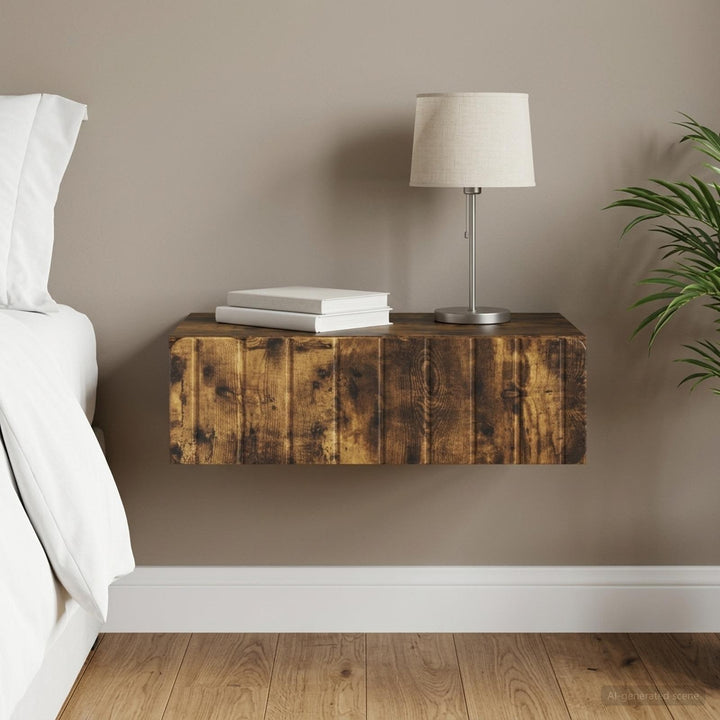 Væghængt Sideskab Røget eg 59 x 34,5 x 17 cm Konstrueret træ