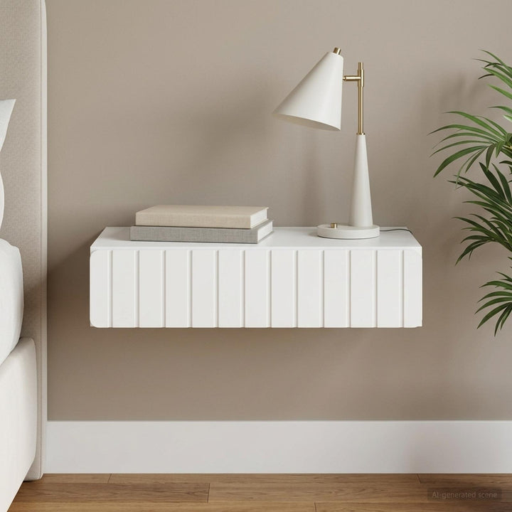 Væghængt Sideskab Hvid 87,5 x 34,5 x 17 cm Konstrueret træ
