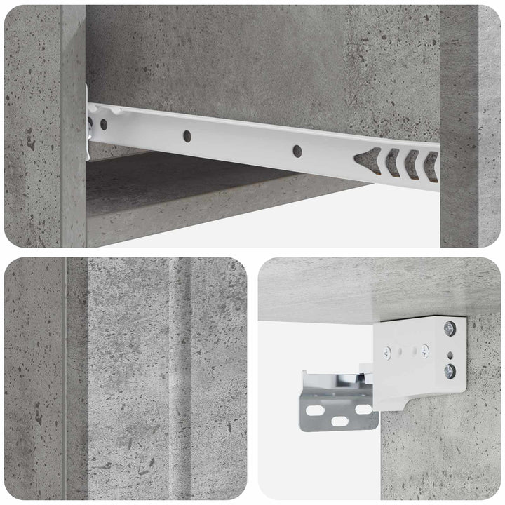 Væghængt Sideskab Betongrå 87,5 x 34,5 x 17 cm Konstrueret træ